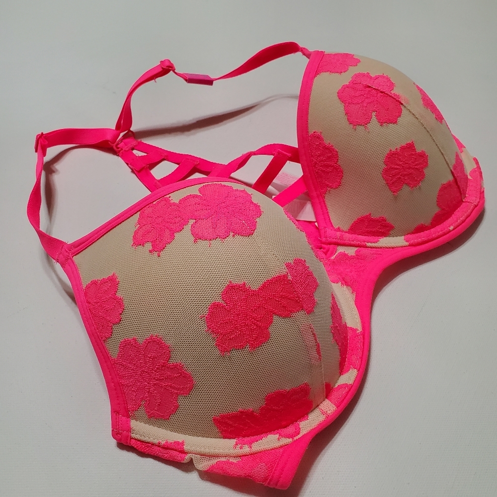 Pink Victoria's Secret 34D Lace Racerback Bra - Picture 13 of 16